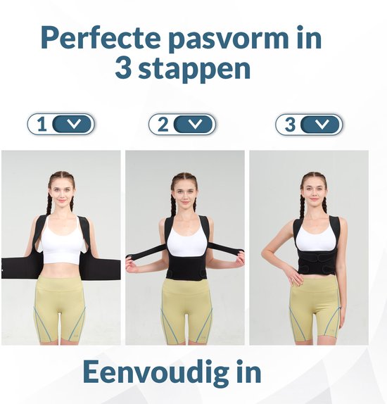 Caresense Back Brace Male & Female Adjustable - Posture corrector - Shoulder braces - Posture correction brace - size L