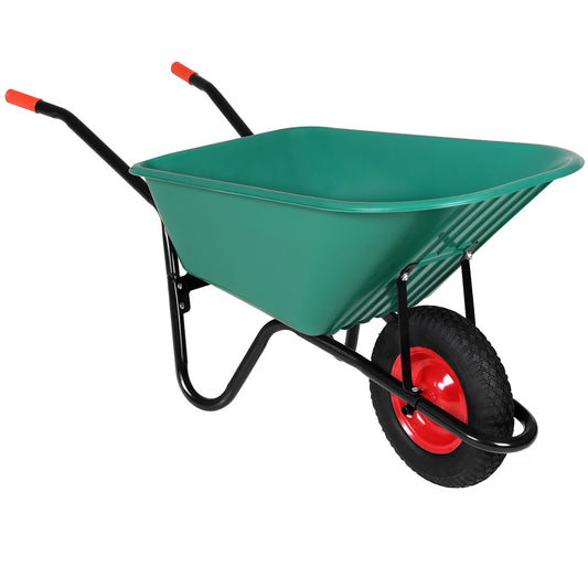 Brouette Gardebruk 100 L - Bac plastique - jusqu'à 150KG Vert