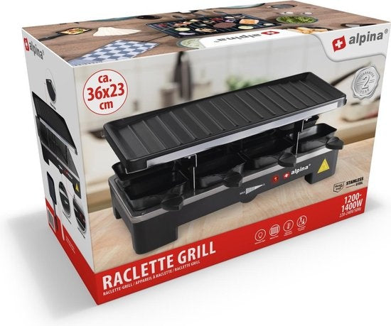 Set Plaque de cuisson 8 personnes alpina - Spatules et poêles à raclette incluses