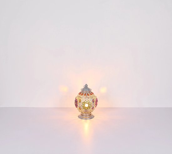 Globo lampe à poser Gelasius - argent - métal - 27 cm - douille E27 - 15658T