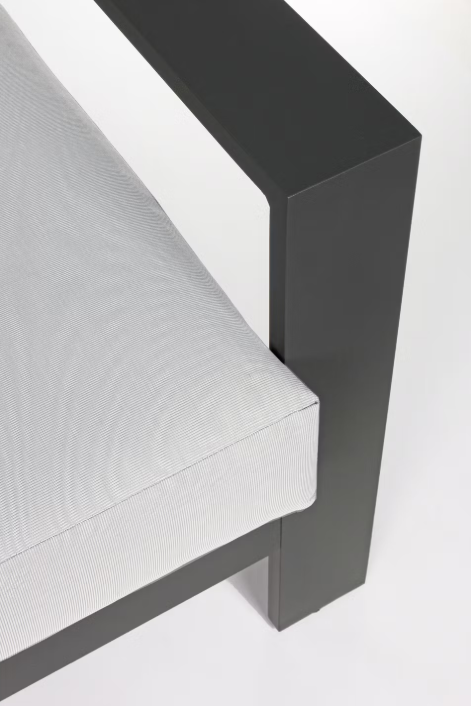 Bizzotto Baltic Lounge Set 4 pièces - Aluminium & Olefin - Anthracite - Banc 206x85,5x83 cm
