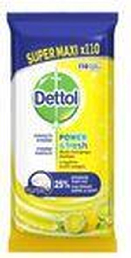 Lingettes nettoyantes multi-usages Dettol Maxi, parfum citron, 110 pièces