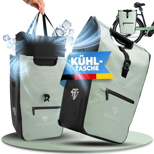 RADGEIST Sac de transport pour porte-vélos avec sac isotherme amovible et sac à provisions, 22-28 litres