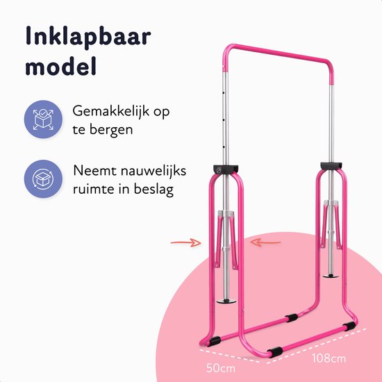 Cadre de gymnastique pliable - Cadre d'escalade - Réglable en 4 hauteurs - Cadre d'étirement - Duikelrek - Enfants - Bambin - Cadre d'escalade d'intérieur et d'extérieur