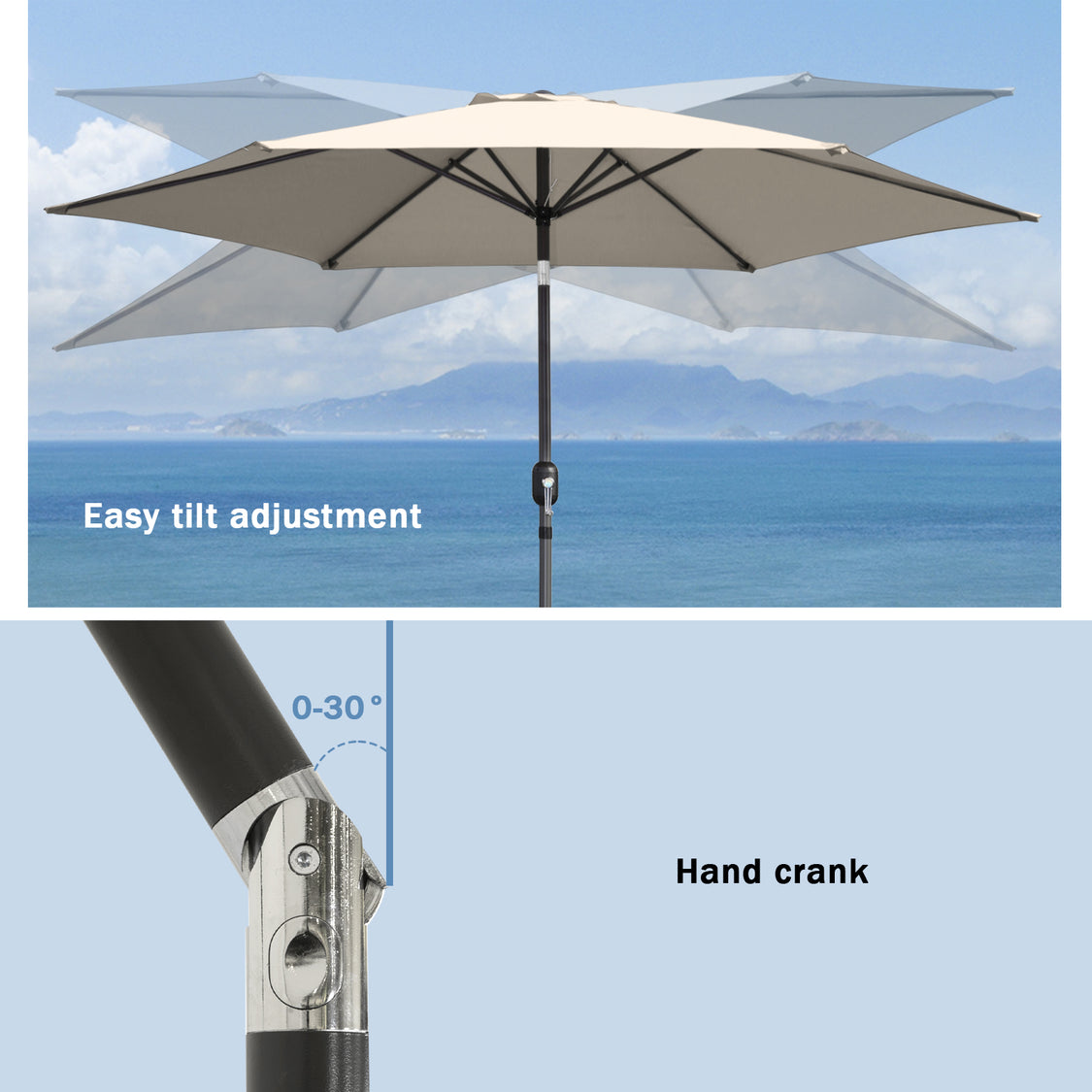 Parasol Angel Living - Ø300 cm - Inclinable - Beige