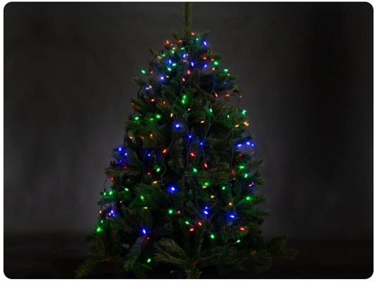 Vellight Atria LED For Tree – Guirlande lumineuse de Noël pour sapin – Équipée d'un anneau pratique avec des guirlandes lumineuses, de LED à faible consommation d'énergie et d'un adaptateur résistant aux intempéries – Pour l'intérieur et l'extérieur – Ver