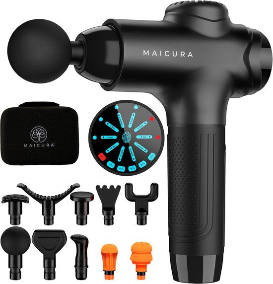 Pistolet de massage Maicura PRO SE - Professionnel - Appareil de massage - 10 têtes - noir