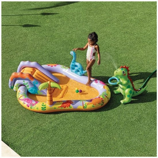 Piscine gonflable Intex - Dino Park - avec toboggan - 201 x 157 x 69 cm
