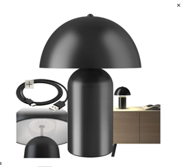 tectake Petite lampe à poser rétro Kade, dimmable, Noir