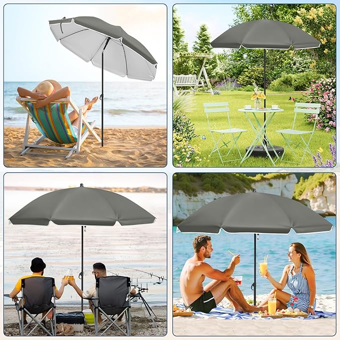 WOLTU GSS0007dgr03 - Parasol de balcon 175 cm - Protection UV UPF 50+ - Réglable et inclinable - Gris foncé