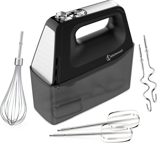 Batteur de cuisine - Kitchenwell - 10 vitesses - Fonction Pulse - Crochets à pâte et batteurs - Support de rangement intégré