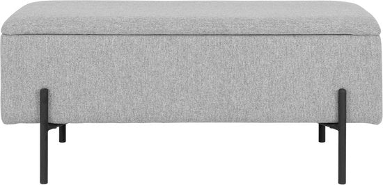 Banc Watford avec rangement gris clair, noir