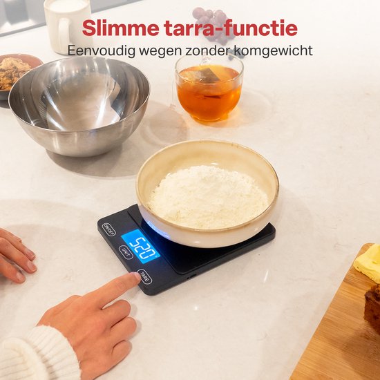 AoraKitchen Balance de cuisine numérique - rechargeable par usb - 1g à 15kg - balance de précision - tare