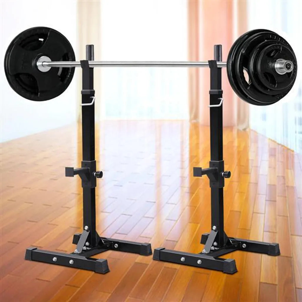 Yaheetech Halter Stand Set - Rack de squat réglable - Rack de fitness pour l'entraînement de la force - 54.5 x 50.5 x 114-179 cm - Noir