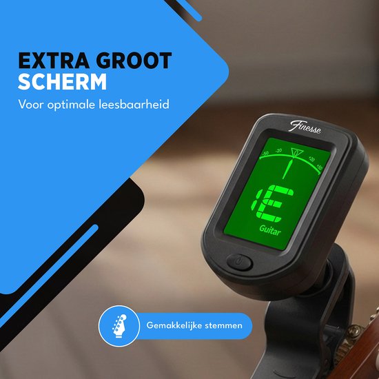 Finesse Tuner Guitare, Basse, Violon, Ukelele - Accordage chromatique - Accordeur