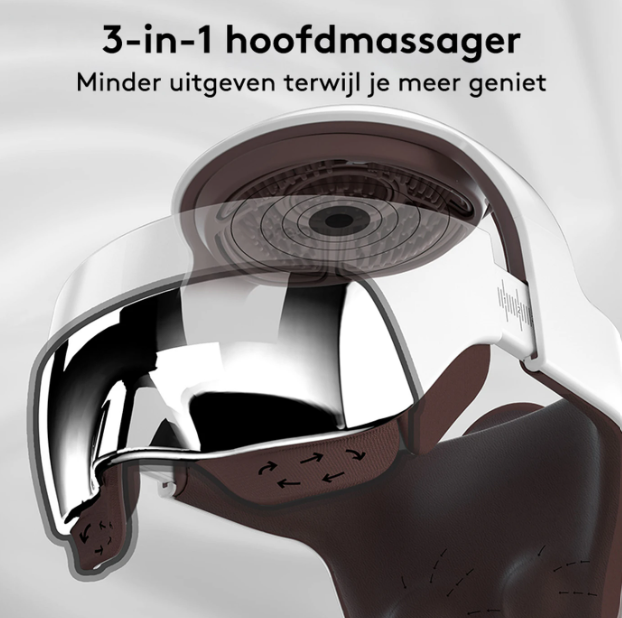Appareil de massage électrique pour la tête Breo iDream5s - Blanc - Massage des yeux et de la nuque avec fonction chauffante
