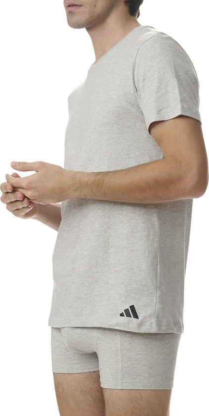 T-shirt à col rond adidas Sportswear, lot de 3 - Active Core Cotton - Sous-vêtements pour hommes - noir/blanc/gris chiné