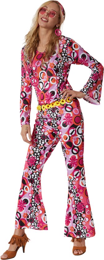 dressforfun - ladies costume hippie flowerpower - L - Costume carnaval - Halloween - Dress up - Party wear - Carnival wear - Party wear