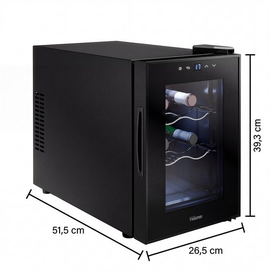 Tristar WR-7506 - Cave à vin 6 bouteilles - Armoire à vin - 5 ⁰C à 18 ⁰C - Noir