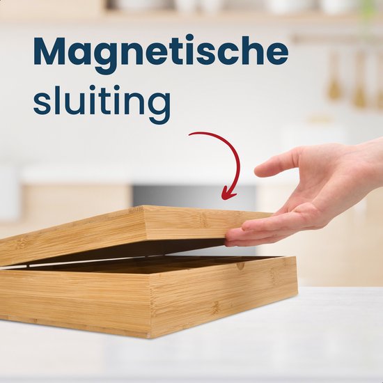 Boîte à thé Grandlux à 12 compartiments – Compartiments spacieux pour Pickwick, Pukka, Twinings, Clipper – 100 % bambou – Rangement pour thé
