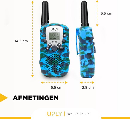 Talkie Walkie - UPLY - pour enfants et adultes - Portée de 5KM - Lot de 3