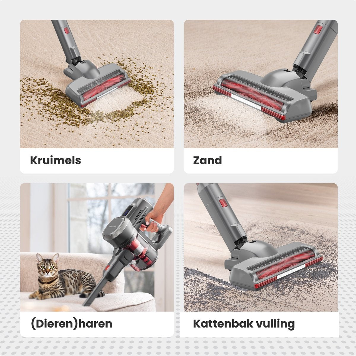 Auronic Stick hoover - Sans fil - Sans sac - Alimenté par batterie - Autonome - 220 W - Batterie supplémentaire - Gris/Rouge