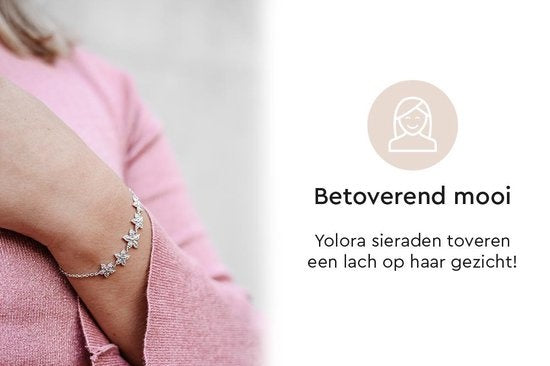 Yolora Ladies Floral Bracelet with Kalpa Camaka Crystals - Silver - 18K White Gold Plated - Gift Box - Mother's Day Gift