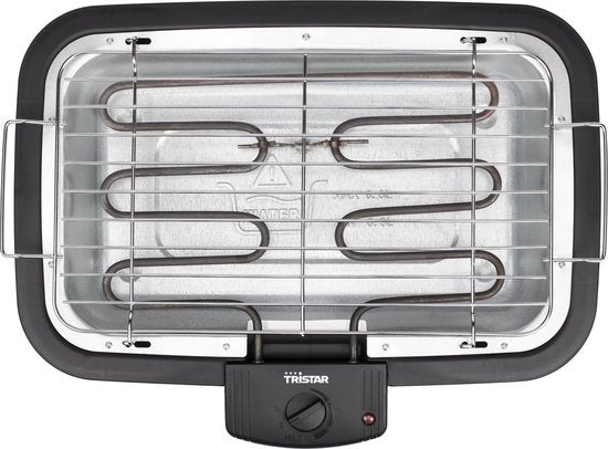 Barbecue électrique Tristar BQ-2813 – Barbecue de table à faible dégagement de fumée, 2 000 W – Grille de cuisson 38 x 22 cm – Noir - Idéal pour le balcon ou le camping
