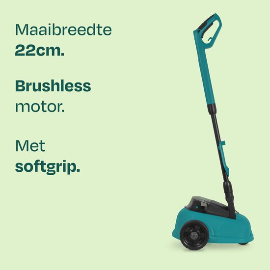 VONROC Mini tondeuse électrique 20V - 22 cm - Tonte et mulching en un - Trois hauteurs de coupe réglables : 30mm, 40mm, 50mm -- Outil de nettoyage inclus - Sans batterie ni chargeur