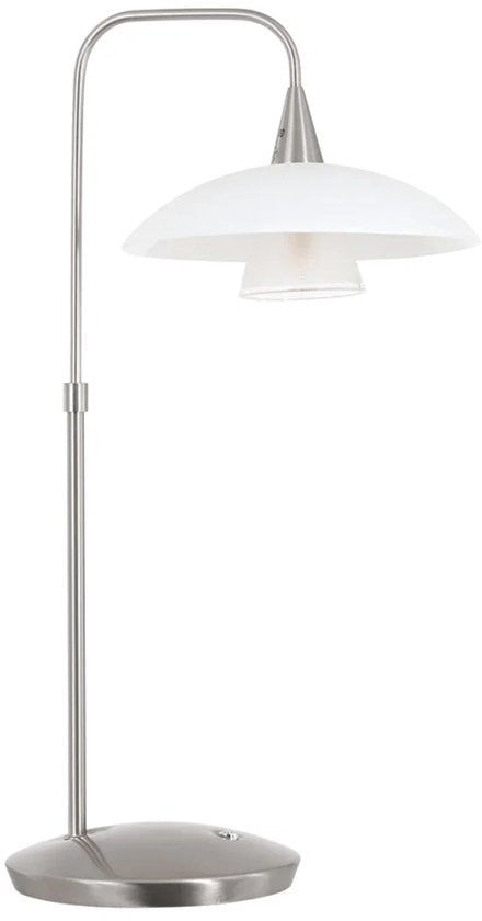Lampe de table Tallerken 2657ST - Acier/Blanc - Design moderne - Ampoule LED incluse - Steinhauer