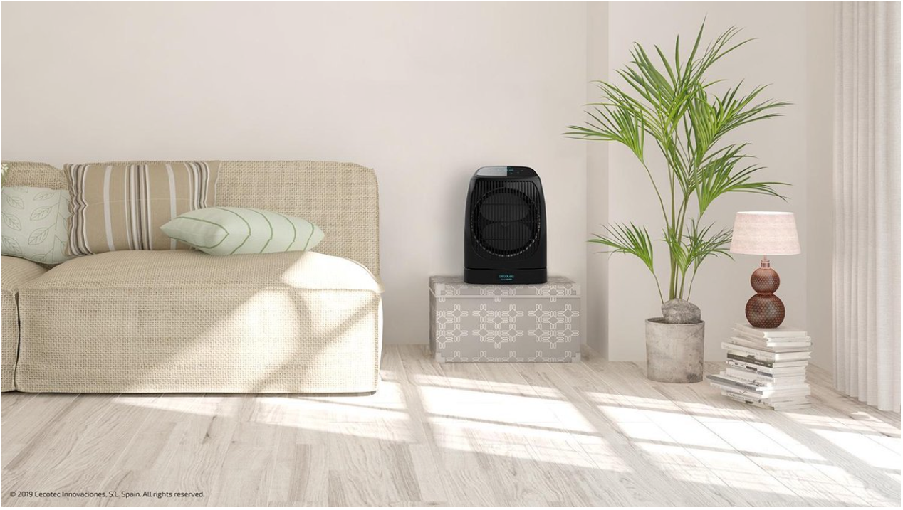 Radiateur soufflant intelligent  - Cecotec - 2000W - Avec thermostat réglable et 3 niveaux - Protection contre le gel et la surchauffe - Plastique - Noir