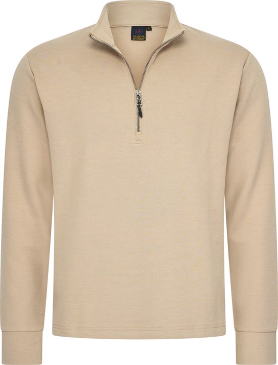 Mario Russo Pique Longsleeve Shirt - Sweater Men - Turtleneck Men - XL - Beige