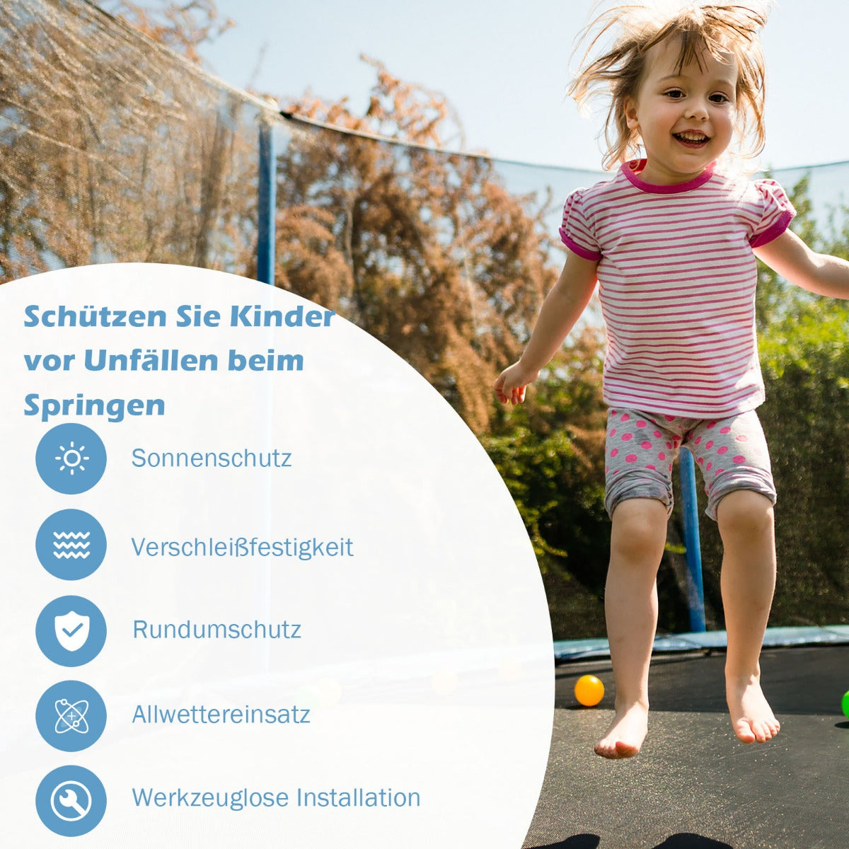 Filet de sécurité Coast pour trampoline Ø487 cm x 180 cm - Noir