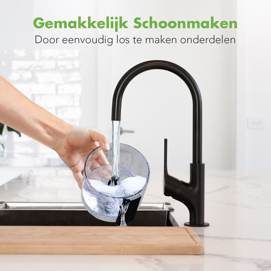 KitchenBrothers Robot de cuisine - Hachoir - Coupe-légumes - Modèle multifonction 5-en-1 - Robot de cuisine compact 0.5L - Coupe-oignon - Noir