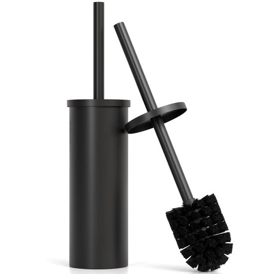 Avalo Toilet Brush With Holder - Freestanding - Stainless Steel Black - Toilet Brush With Holder