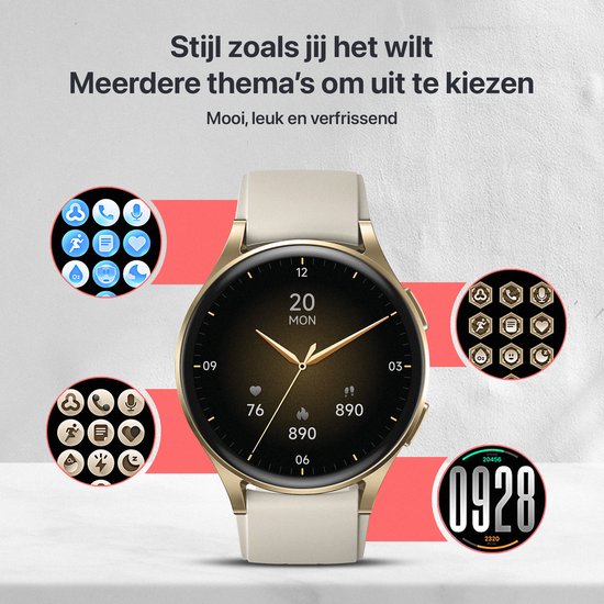Otiume Zenith GTX05 – Montre connectée – Écran AMOLED 45 mm – GPS – Appels via Bluetooth – Or