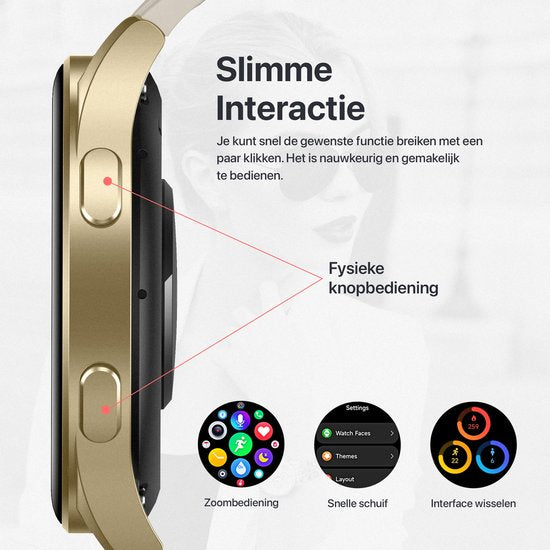 Otiume Zenith GTX05 – Montre connectée – Écran AMOLED 45 mm – GPS – Appels via Bluetooth – Or