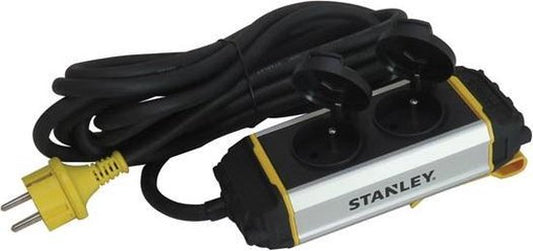 STANLEY - DOUBLE PRISE "CORE" - AVEC COUVERCLES À CHARNIÈRES ET INTERRUPTEUR DIFFÉRENTIEL