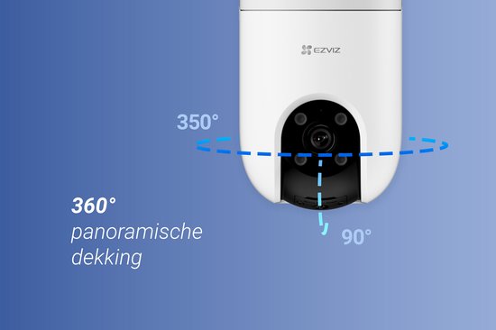 EZVIZ H8c Pro 3K – Caméra de sécurité extérieure Wi-Fi – Vision PTZ à 360° – Détection des personnes et des véhicules par IA – Vision nocturne en couleur et sirène – Audio bidirectionnel