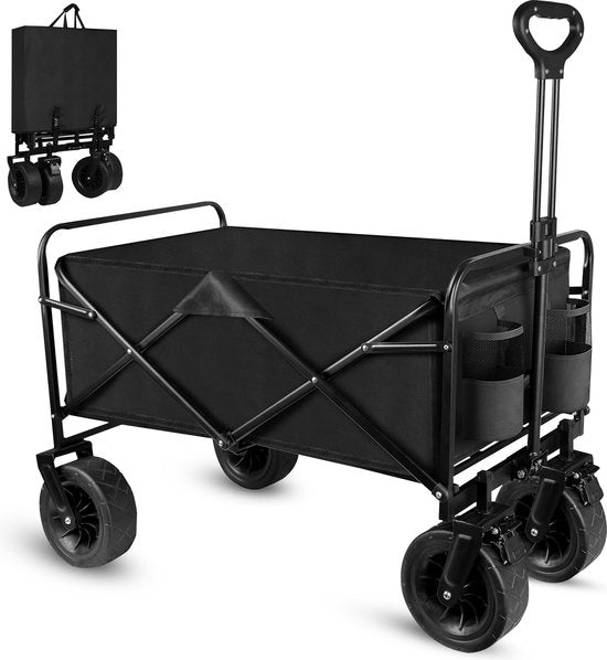 Outbee Bolderkar - Bolderkar pliable - Capacité de charge de 100 kg - Capacité de 100 litres - Noir