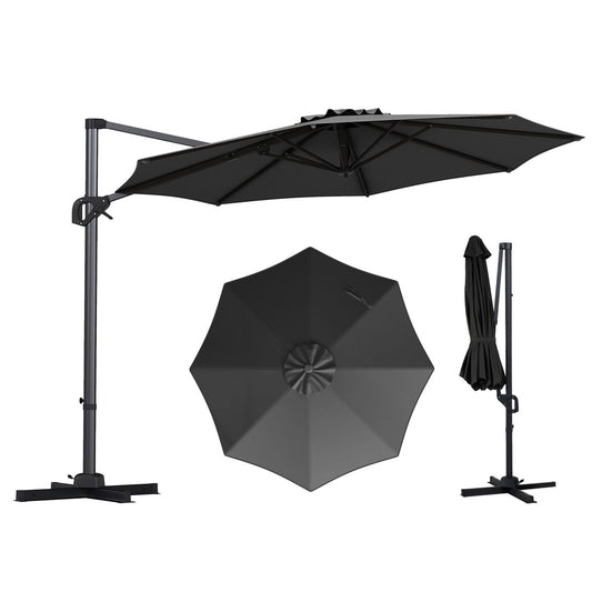 Parasol Coast avec pédale - pivotant à 360° - inclinable sur 6 positions - gris, Ø 300 cm