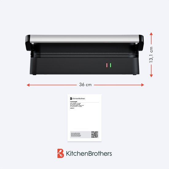 KitchenBrothers Contact grill - Toasti Device - Grill Device - Panini Grill - Croque Monsieur Appliance - Toasti iron - 1200W - Black