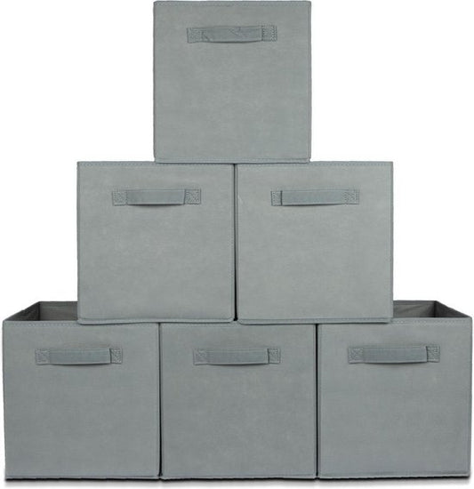 LifeGoods Organiseurs de placards - 6 pièces - 20L - Textile - Gris