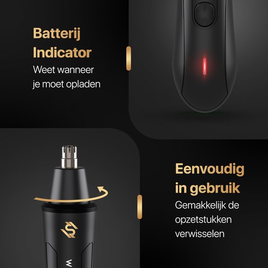 Wellshave 4 in 1 Nose Trimmer Ultimate - Tondeuse à sourcils et à poils d'oreilles tout-en-un - Tondeuse à poils de nez pour hommes - Tondeuse à sourcils