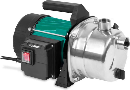 VONROC Pompe d'arrosage / Pompe à eau 1000W - 3500l/h - corps de pompe en acier inoxydable - Pour arroser le jardin/la pelouse