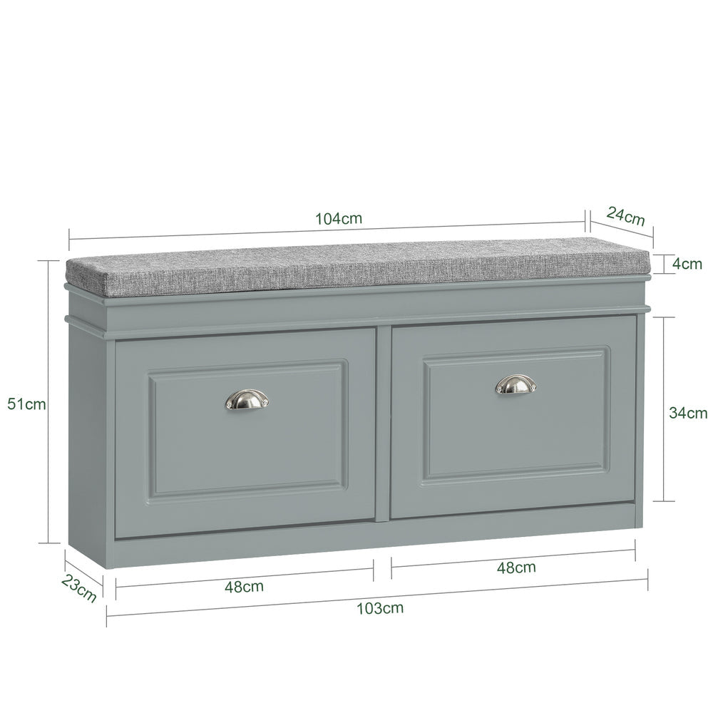 Meuble à chaussures - SoBuy - Rangement pour chaussures - Banc assis avec coussin de siège - Gris