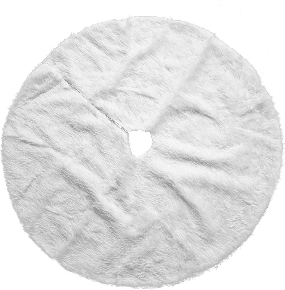 THE TWIDDLERS Jupe de sapin de Noël ronde en peluche blanche - Accessoire de Noël effet neige - Décoration de fête parfaite pour votre sapin de Noël - 90 cm de diamètre - Convient à tous les sapins.