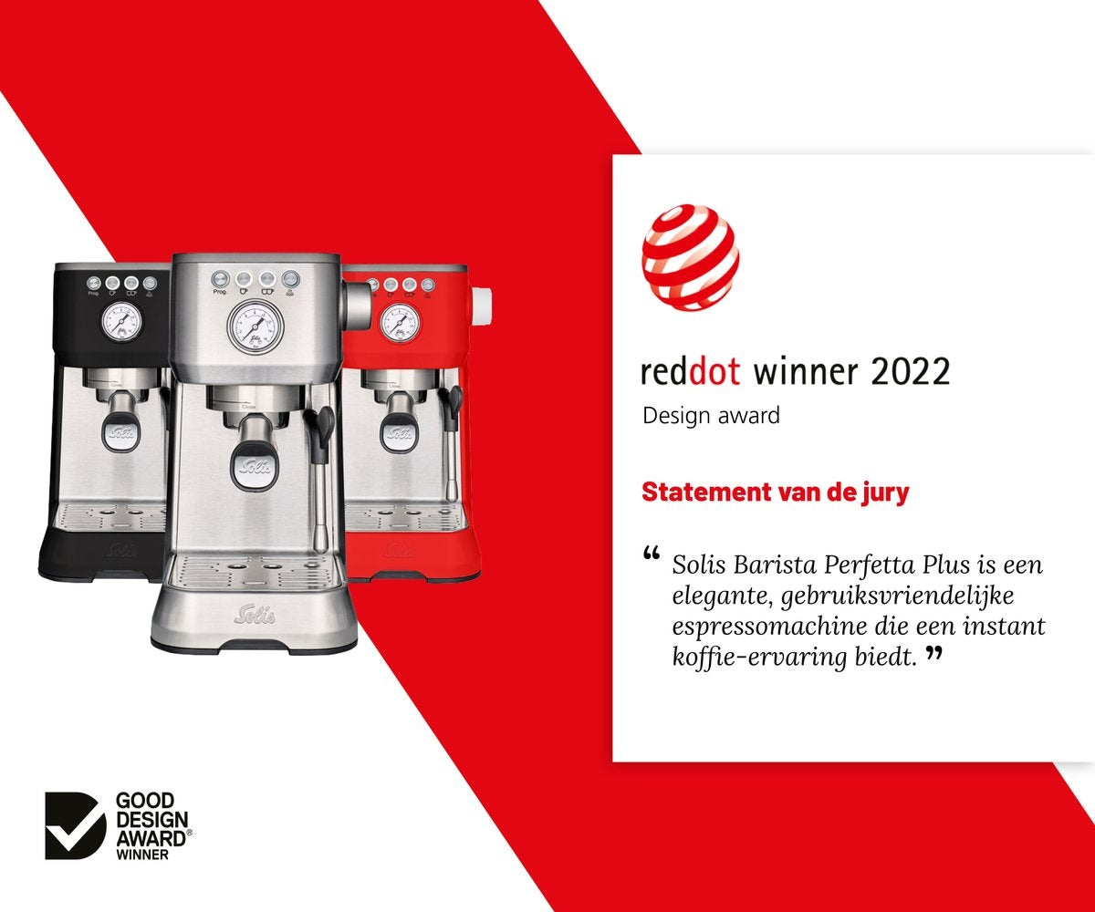 Solis Barista Perfetta Plus 1170 V2 - Machine à espresso à piston 1700W - Espresso et Cappuccino - Argenté