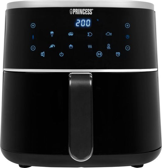 Princess Friteuse à air numérique 182238 - Inclut une grille réglable en hauteur - Grande capacité 4 litres - Noire - Écran tactile numérique - 8 programmes automatiques