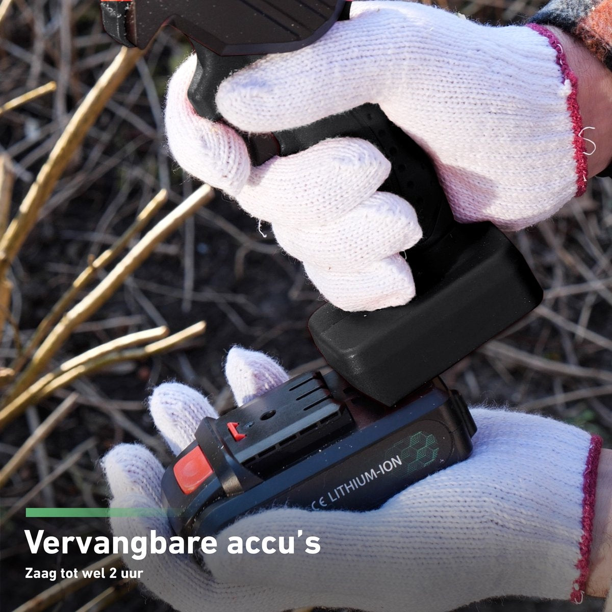 Mardin - Mini tronçonneuse - Scie d'élagage - 2 Batteries - Mallette incluse - Noir